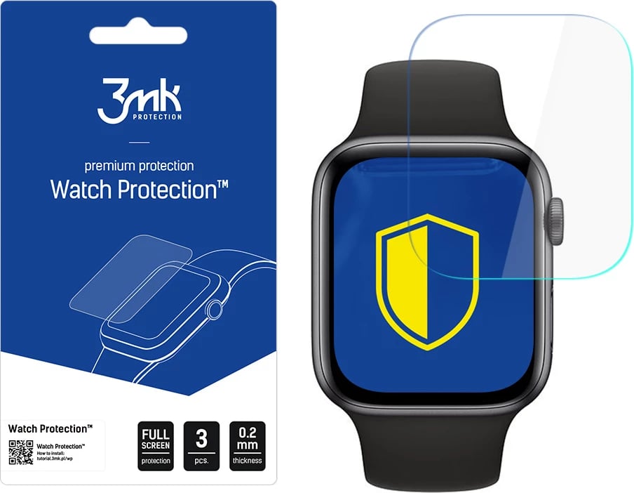Mbrojtëse ekrani për Apple Watch 5 44mm, 3mk Watch Protection ARC+, set 3 copë