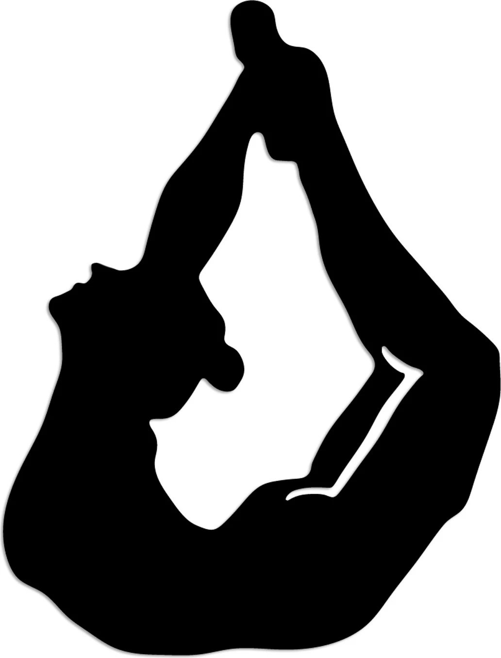 Aksesor dekorativ metalik për mur, Wallity Yoga 3, ngjyrë e zezë, 38x50cm