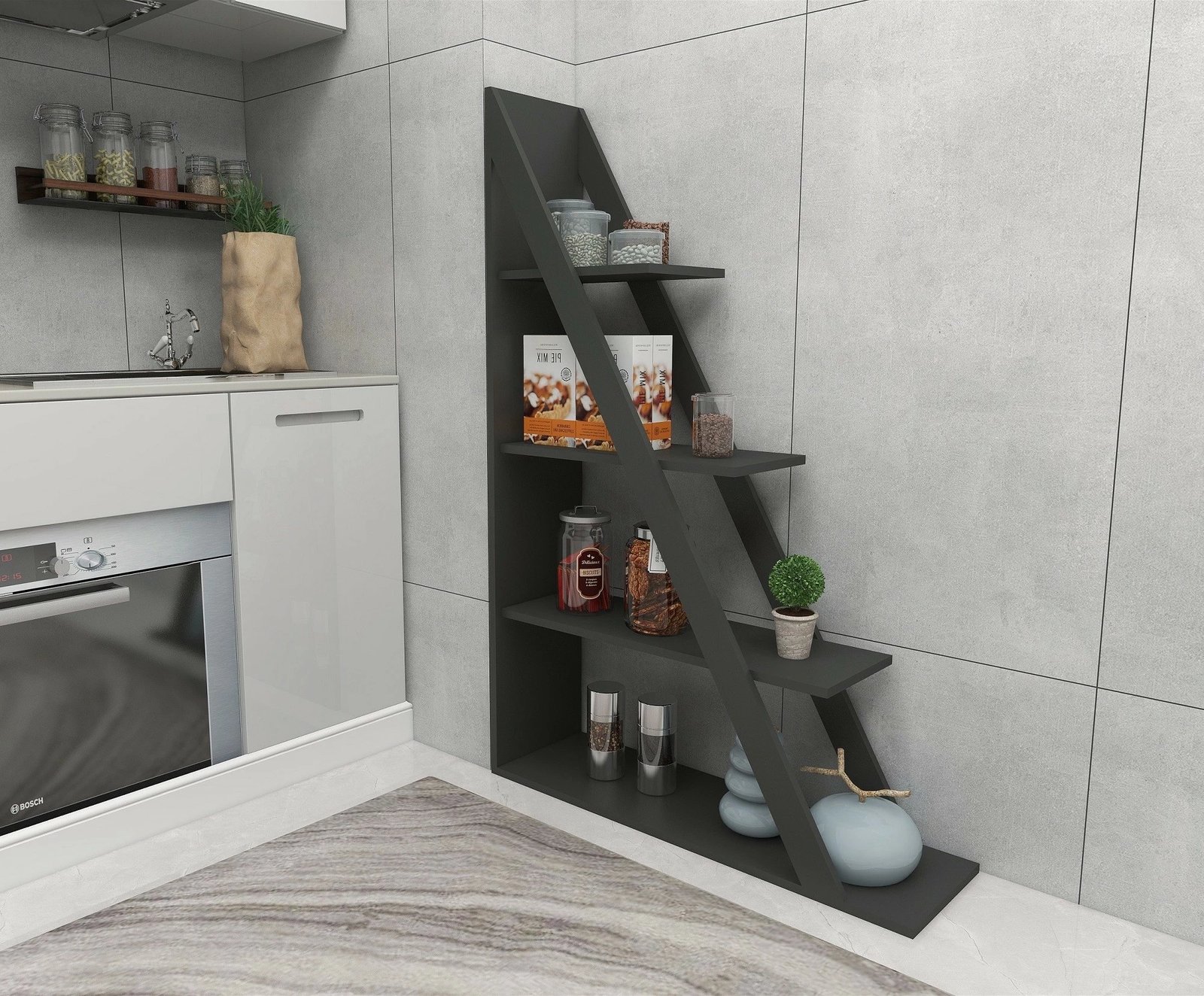 Raft librash Hanah Home, Arven, antracit