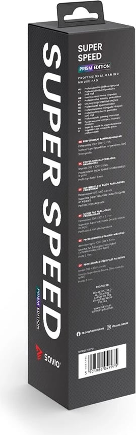 Mauspad SAVIO Super Speed Prism Edition, L, vjollcë