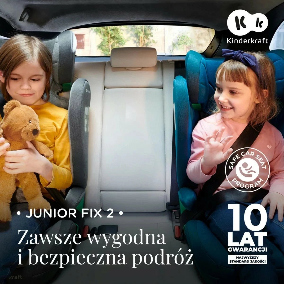 Ulese makine Kinderkraft JUNIOR FIX 2 i-Size, 100-150 cm, e zezë
