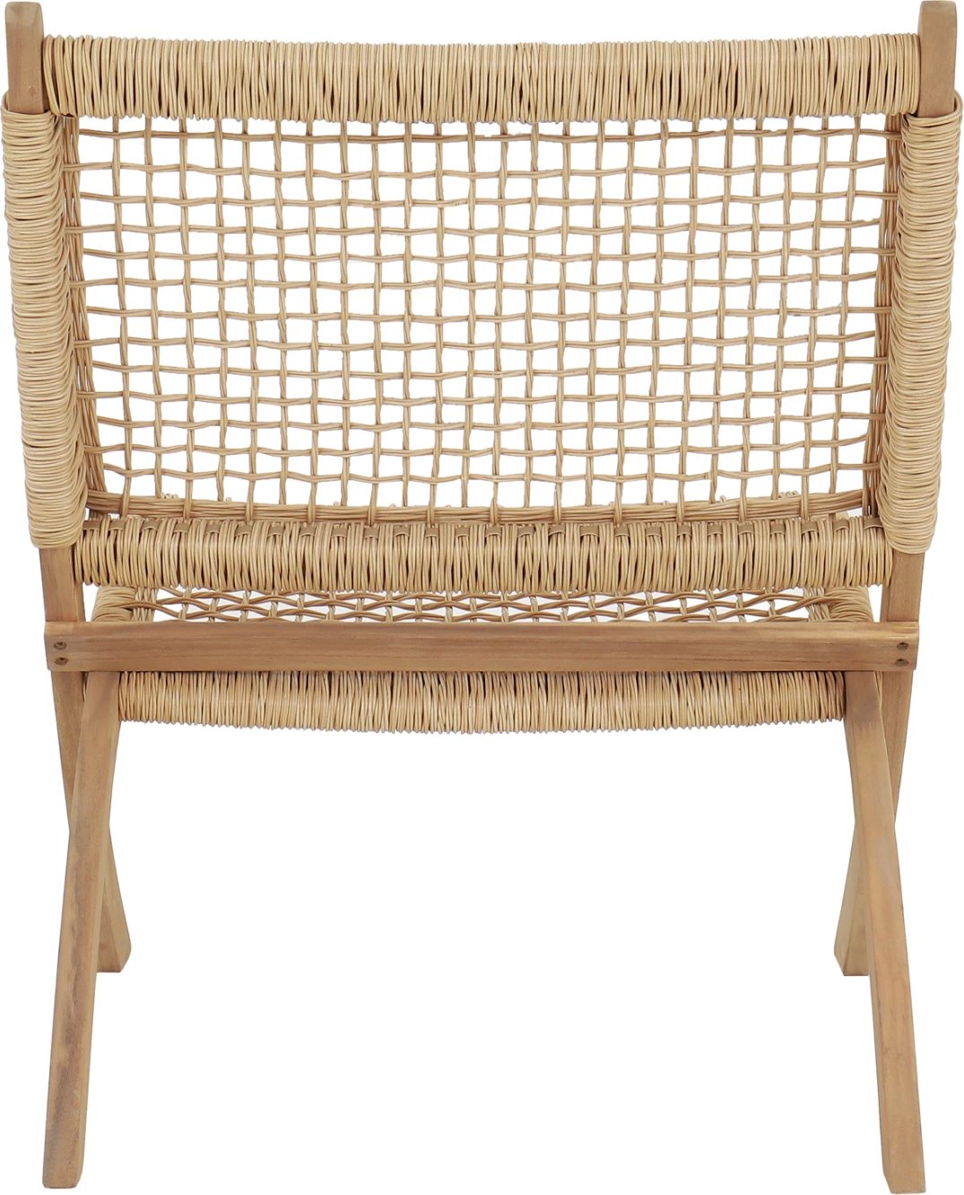 Karrige lounge palosëse FERMO, dru akacie, thurje sintetike, natyrale, 78x60x73cm, set prej 2 copë