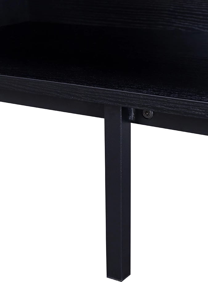 Komodë TV Origami, 1 sirtar, e zezë-sonoma, 160x39.5x50cm