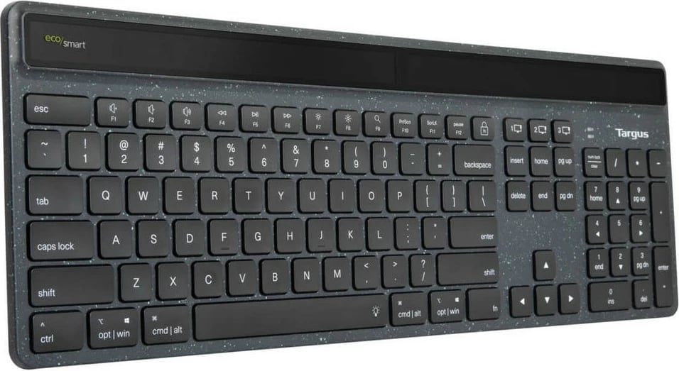 Tastierë wireless Targus ECOSMART, full-size, Bluetooth 5.2, LED backlight, e zezë