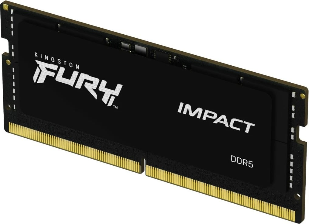 RAM Memorje Kingston Fury Impact DDR5 SODIMM, 16GB (1x16GB), 6000MHz, CL38, e zezë