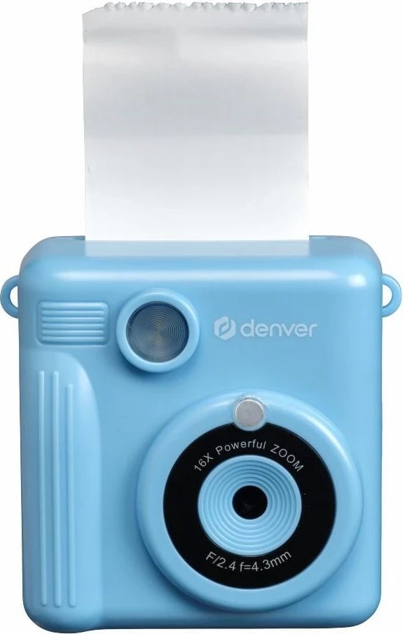 Kamerë instant denver KPC-1363BU për fëmijë, me ekran LCD 2", MicroSD, Blu