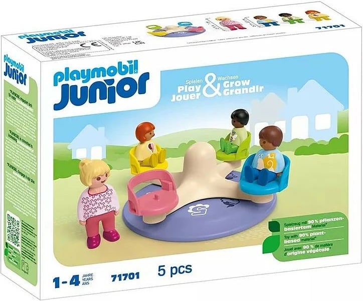 Set lodrash Playmobil Junior 71701, karusel me numra, plastikë, 5 pjesë