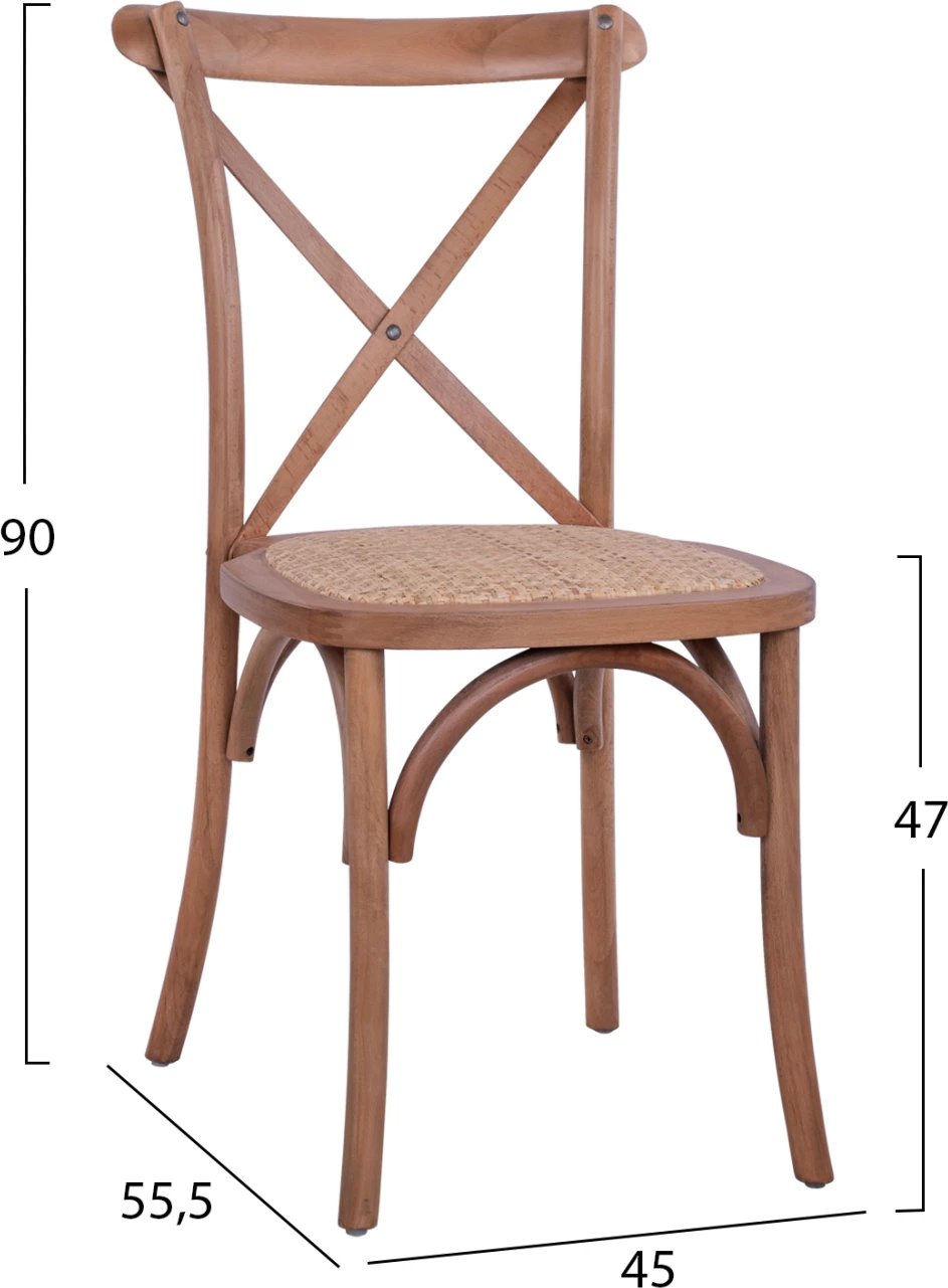 Karrige Owen prej druri, ngjyrë mjalti e errët, FH8575.01, 45x55,5x90 cm