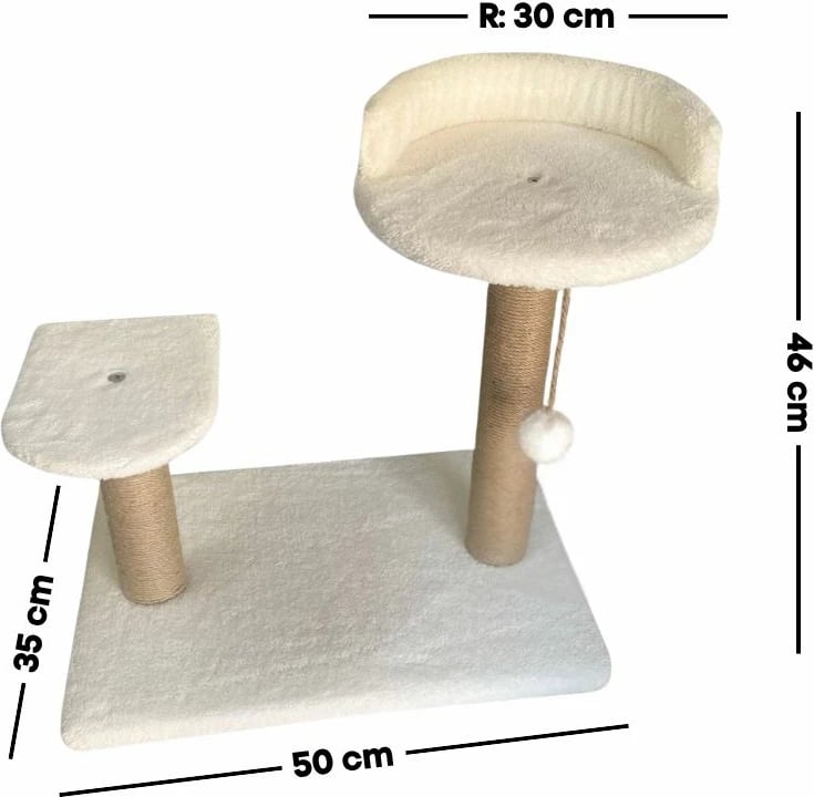 Dërrasë gërvishtëse për mace, Paws & Whiskers, Tiana, e bardhë