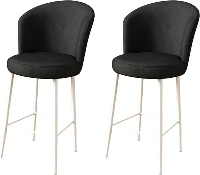 Set karrigesh për bar (2 copë), Hanah Home, Alte, e zezë, e bardhë