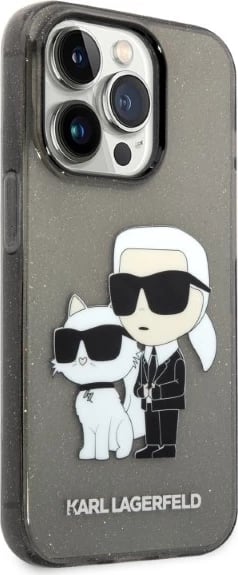 Mbështjellës Karl Lagerfeld Karl&Choupette për iPhone 14 Pro Max, i zi
