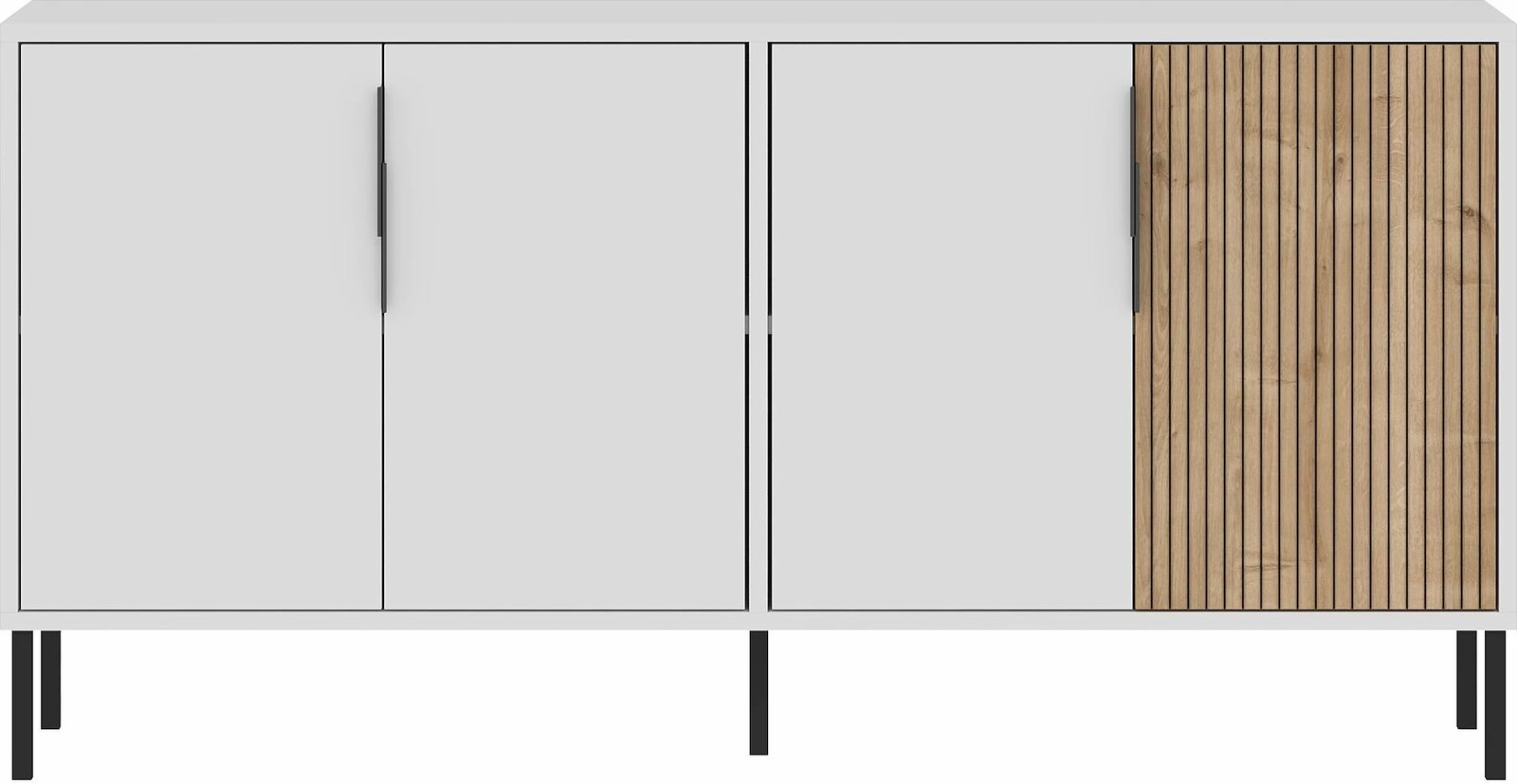 Konsol Skye Decor, Callia, e bardhë dhe lisi safir