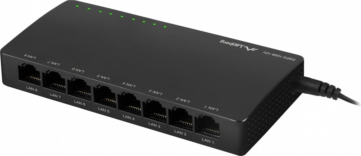 Switch Lanberg DSP2-1008-12V, 8 porta Gigabit, desktop, i zi