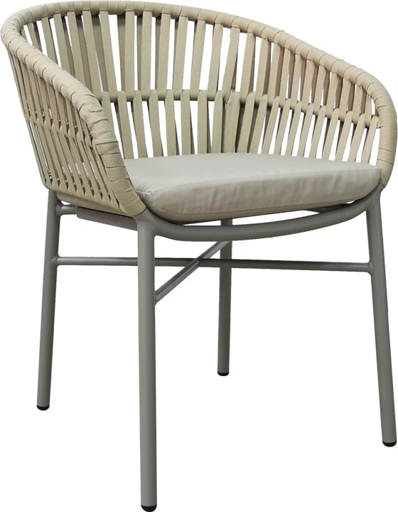 Karrige e jashtme Frama, alumini-pe, ngjyrë kafe, jastëk, 57x60x78cm