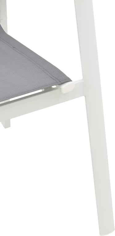 Karrige për kopsht Dashiell metalike e bardhë textilene gri e lehtë 71x58x94cm