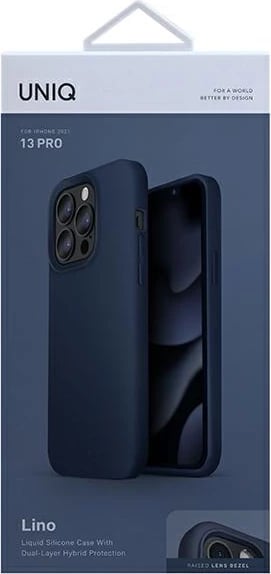 Mbështjellës UNIQ Lino për iPhone 13 / iPhone 13 Pro, Kaltër