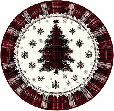 Qilim i rrumbullakët, tematikë Krishtlindjesh, shumëngjyrësh, 80x80cm, Crp-Yrlk26-16