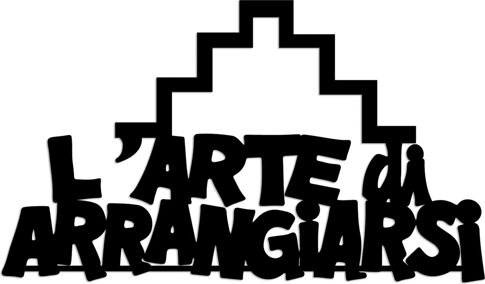 Aksesor dekorativ metalik për mur, Wallity, Arrangiarsi 2, ngjyrë e zezë