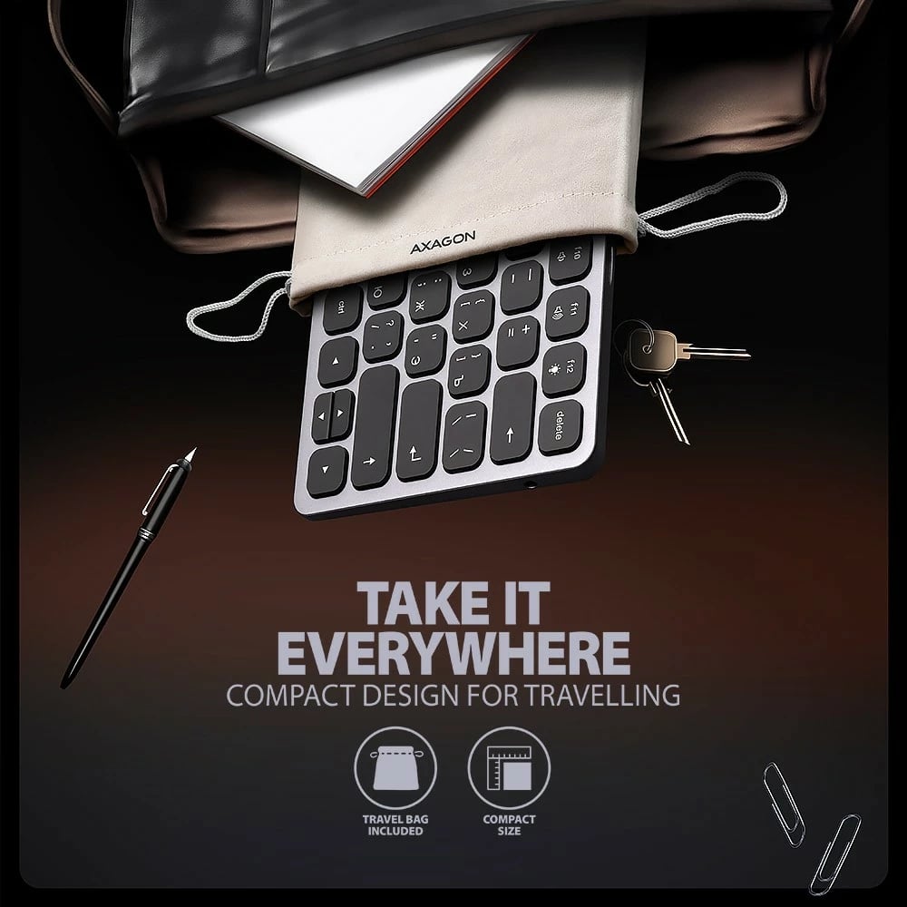 Tastierë AXAGON HMC-KB-CRL me hub USB-C 9-në-1, layout cirilik, 60cm, Gri Tastierë AXAGON HMC-KB-CRL me hub USB-C 9-në-1, layout cirilik, 60cm, Gri