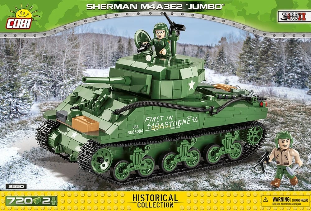 Set blloqe ndërtimi Cobi Sherman M4A3E2 Jumbo, 720 pjesë, me 2 figura, Jeshile Set blloqe ndërtimi Cobi Sherman M4A3E2 Jumbo, 720 pjesë, me 2 figura, Jeshile