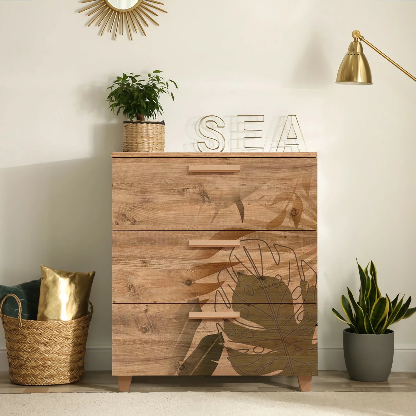 Komodë Hanah Home, Leva Gravis Forest, ngjyrë pishë Atlantiku