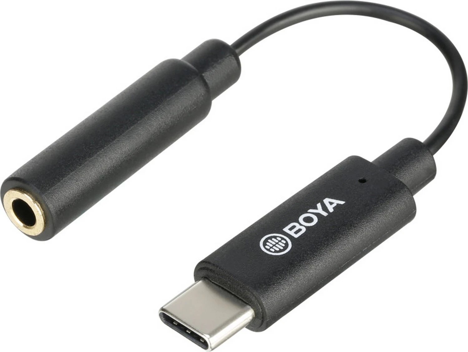 Adapter BOYA 3.5mm femër TRS në mashkull USB-C, ngjyrë e zezë