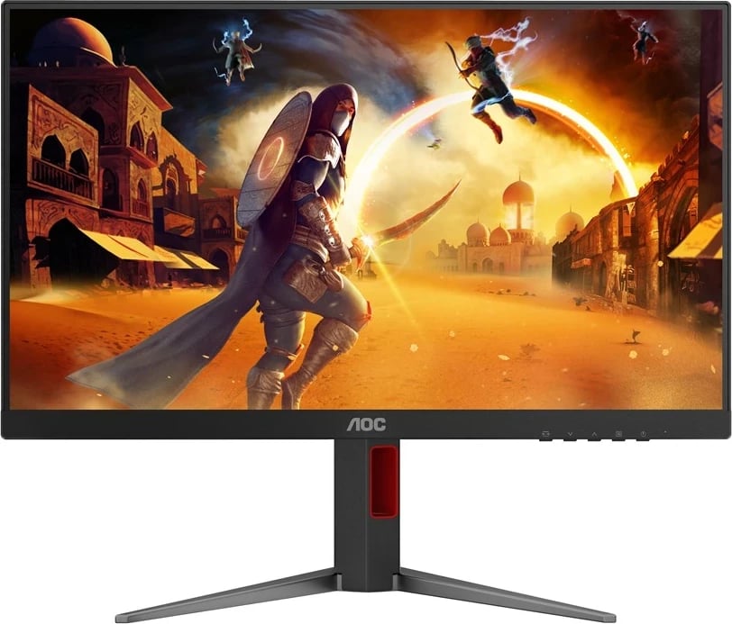 Monitor gaming AOC 24G4HA, 23.8", Full HD, LED, i zi me të kuqe