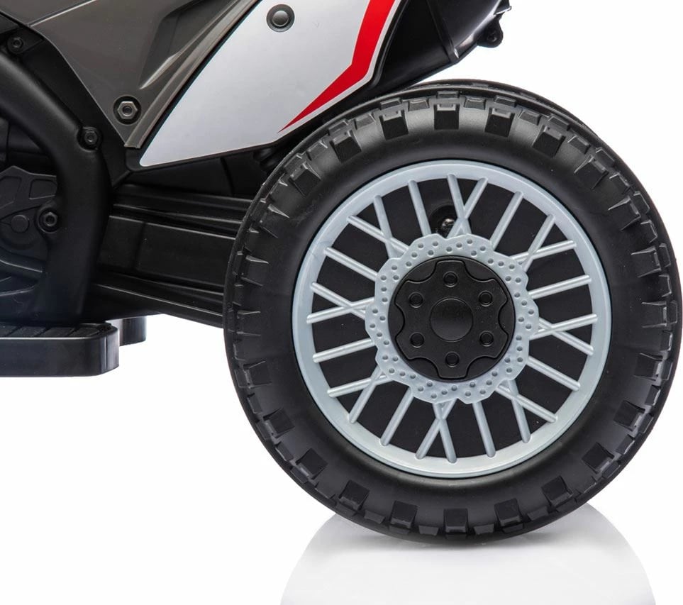 Moto elektrike fëmijësh, Milly Mally Honda CRF 450R, 6V 4.5Ah 30W, shpejtësi 2.5-3 km/h, ngarkesa 25 kg, gri