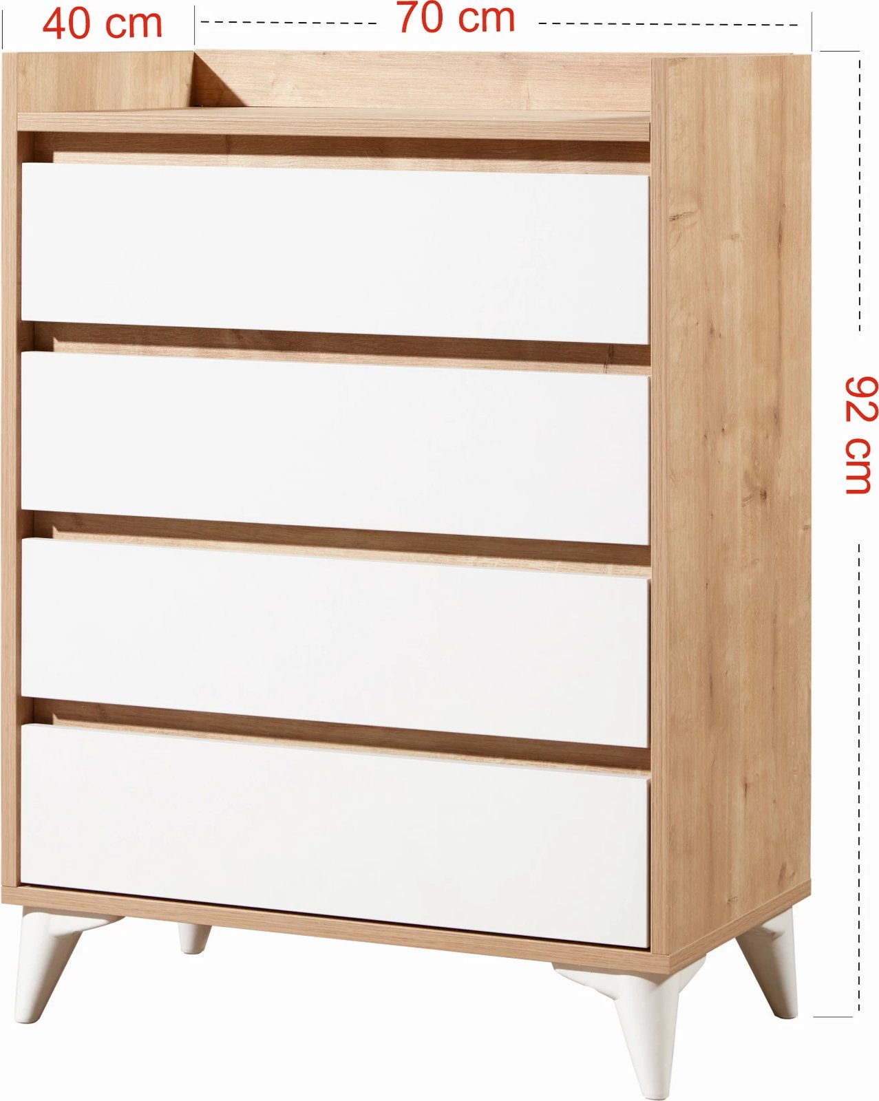 Komodë Hanah Home, Tuvalle 040, ngjyrë lisi safir dhe e bardhë