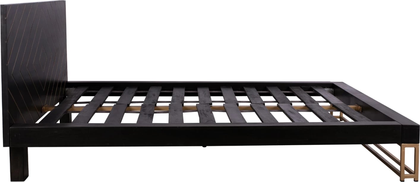 Krevet Sherri FH8358 nga dru mango me këmbë metalike 160x200 cm