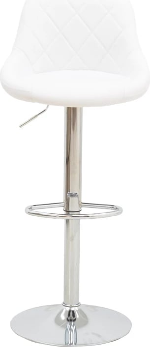 Karrige për bar Boronez, e bardhë, lartësi e rregullueshme, bazë kromi, set prej 2 copë, 47x49x112cm