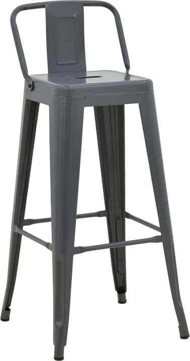 Karrige për bar me mbështetëse Utopia, metal antracit, 42x42x97cm