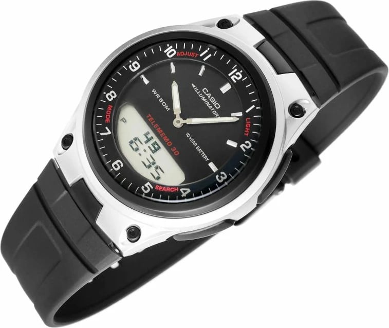 Orë dore për meshkuj Casio, e zezë