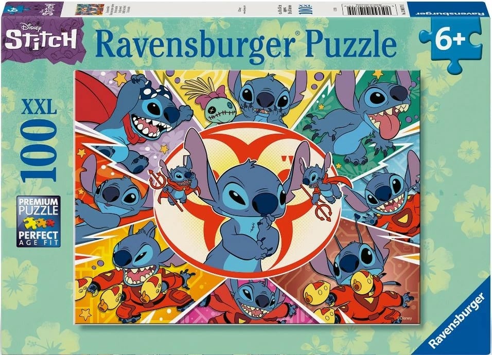 Puzzle për fëmijë Ravensburger Lilo & Stitch 100 pjesë, shumëngjyrësh