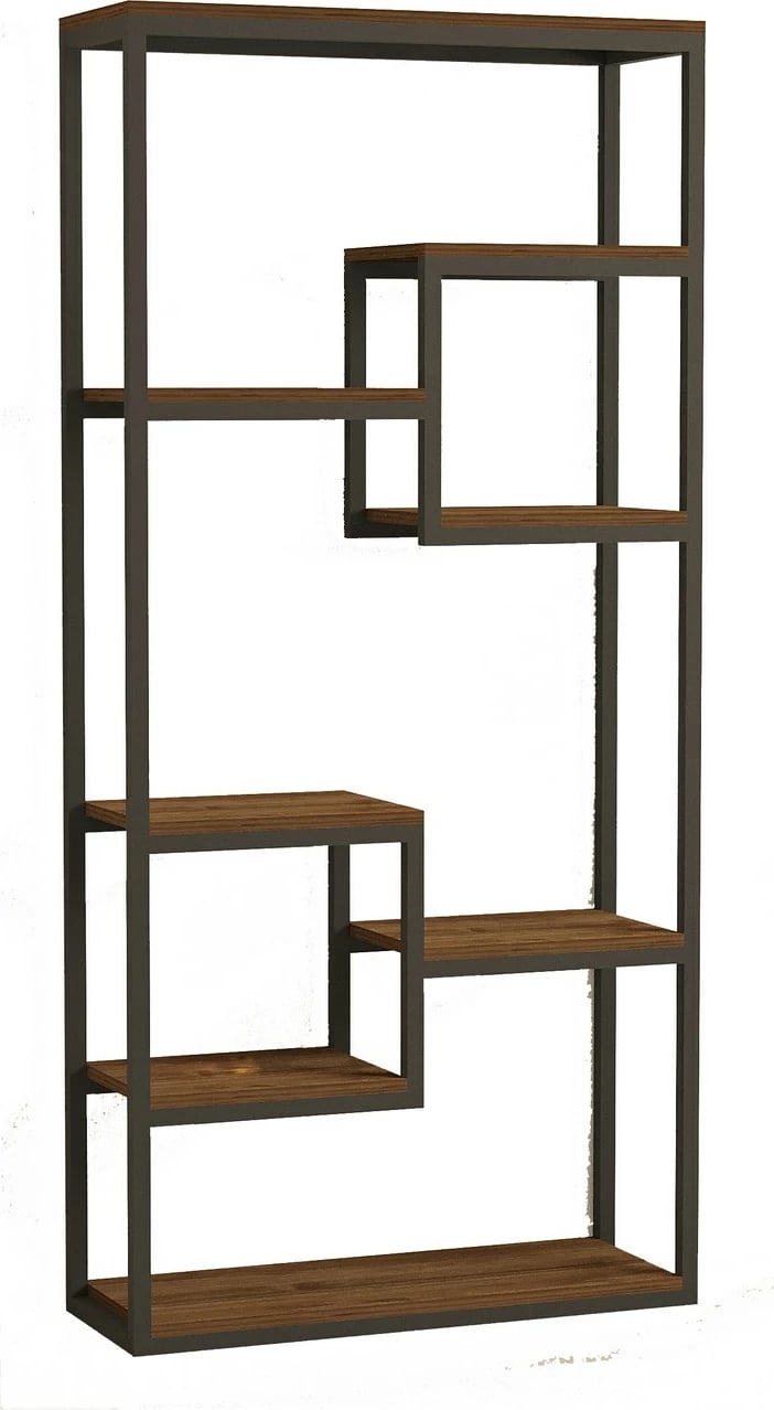 Raft librash Skye Decor, Emina, ngjyrë arre, e zezë