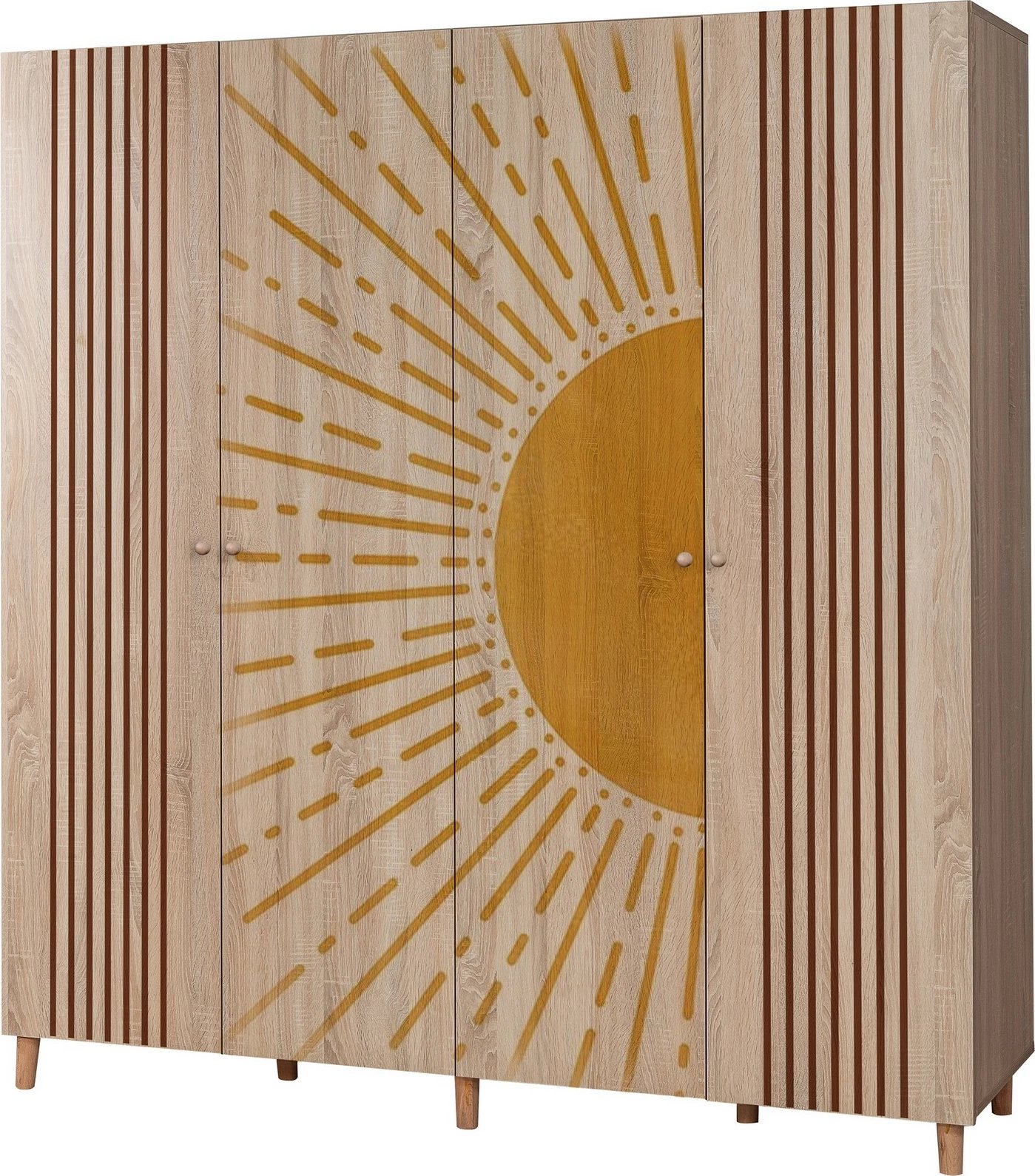 Dollap Hanah Home, Loni 4, ngjyrë sonomo, 180x192x52cm