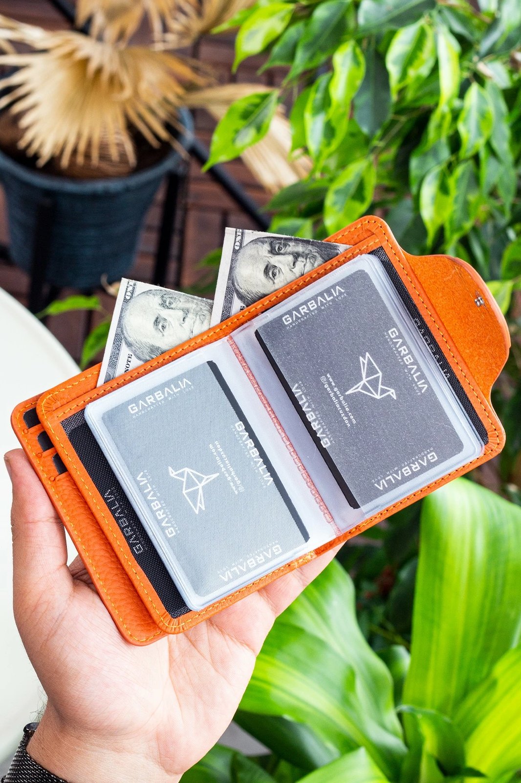 Mbajtës kartelash, lëkurë origjinale, ngjyrë portokalli, Zoozie Bags Luzern