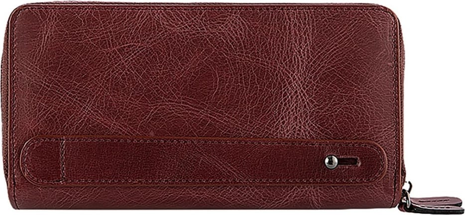 Portofol unisex, lëkurë natyrale, ngjyrë e kuqe e thellë, Zoozie Bags Orleanscrazy
