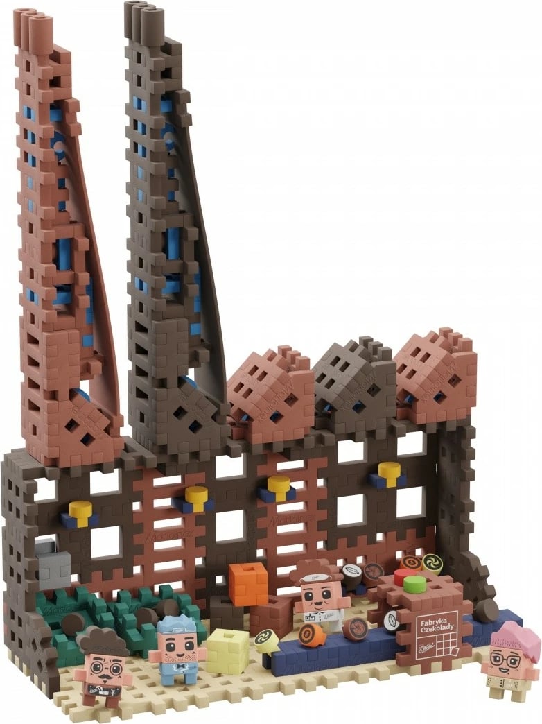 Set lodrash ndërtimi Marioinex Mini Waffle Fabryka Czekolady, 230 elemente, shumëngjyrëshe