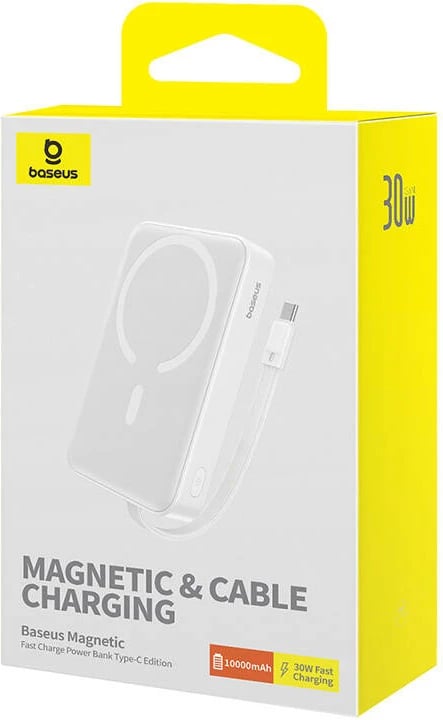 Powerbank Baseus Magnetic Mini 10000mAh, 30W, MagSafe, e bardhë