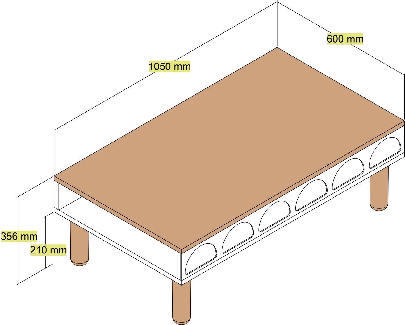 Tavolinë për kafe, Skye Decor, Bohem 852, e bardhë