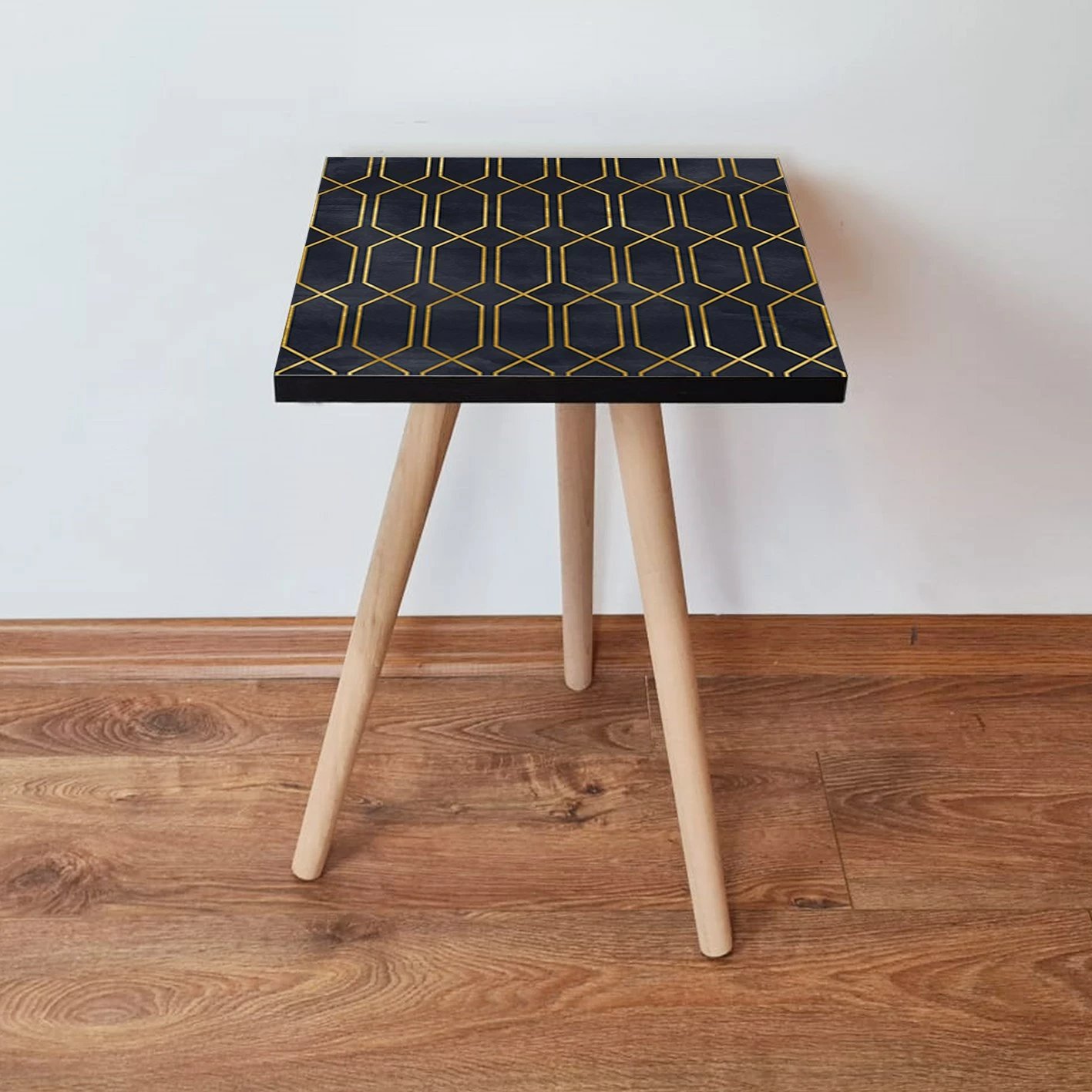 Tavolinë anësore, ngjyrë navy blue dhe ari, Skye Decor, Shp154