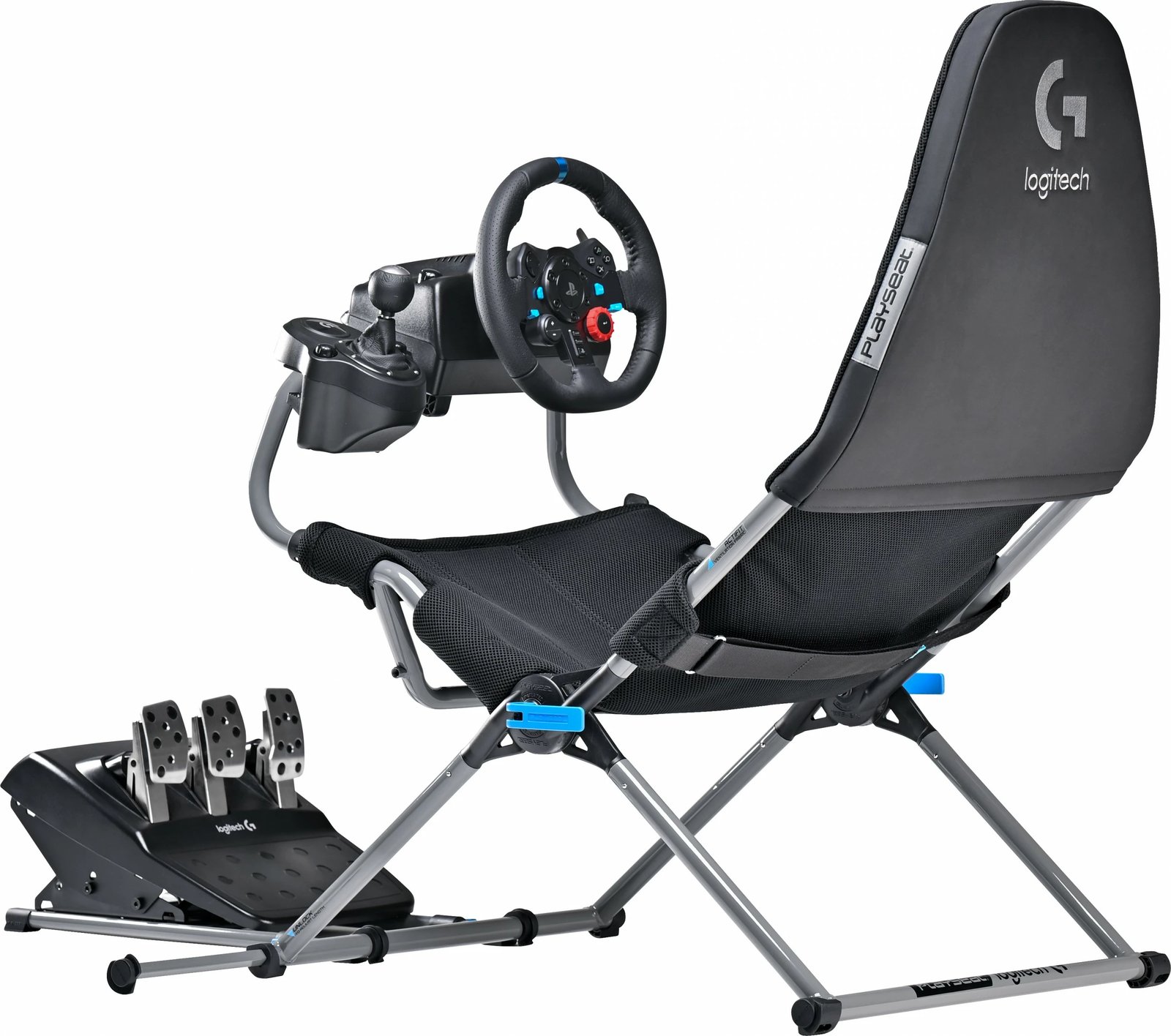 Karrige lojërash Playseat Challenge X Logitech G Edition, për konzolë, ngjyrë e zezë dhe gri