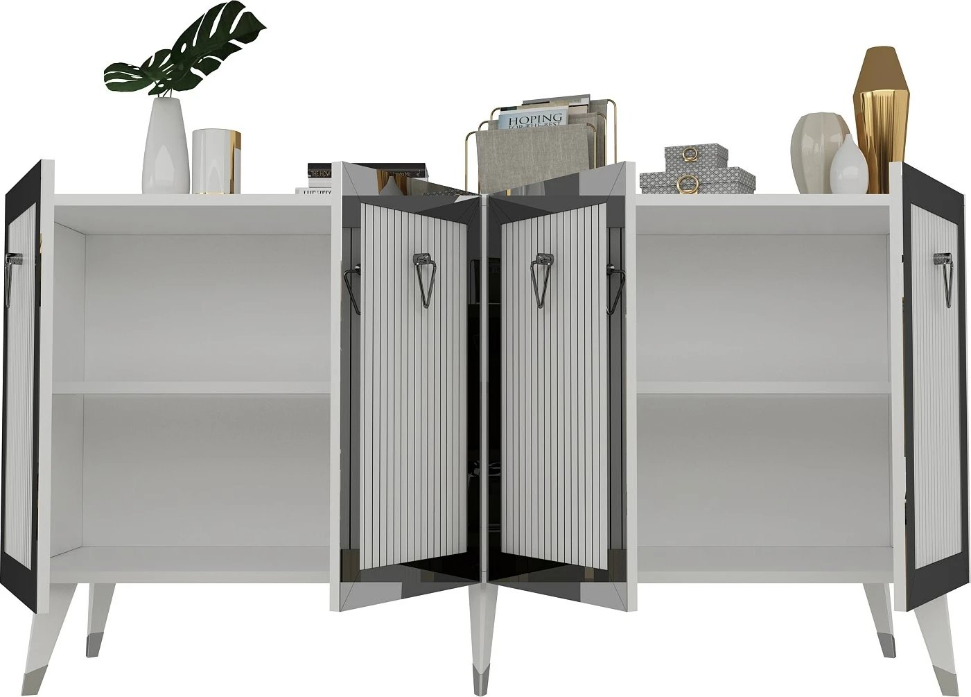 Konsol Hanah Home, bardhë-argjendtë