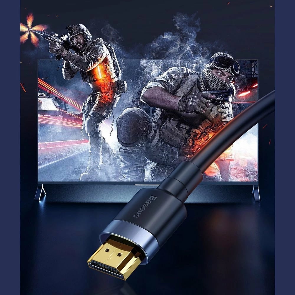 Kabllo HDMI Baseus Cafule CADKLF-F01, 2m, 4K 60Hz, e zezë