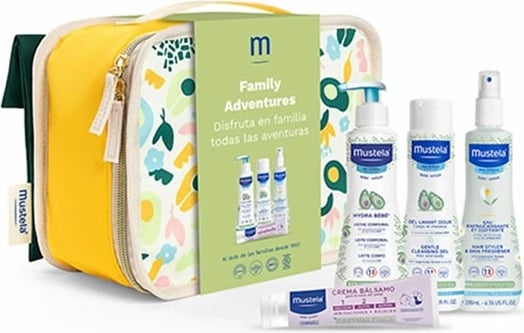 Set për udhëtim për familje Mustela Family Suitcase Pastel, 5 copë, uniseks