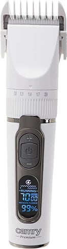 Makinë rroje flokësh, Camry CR 2841, LCD, IPX6, bateri 2000 mAh deri 210 min, 5 shpejtësi, 6 krehra, e bardhë
