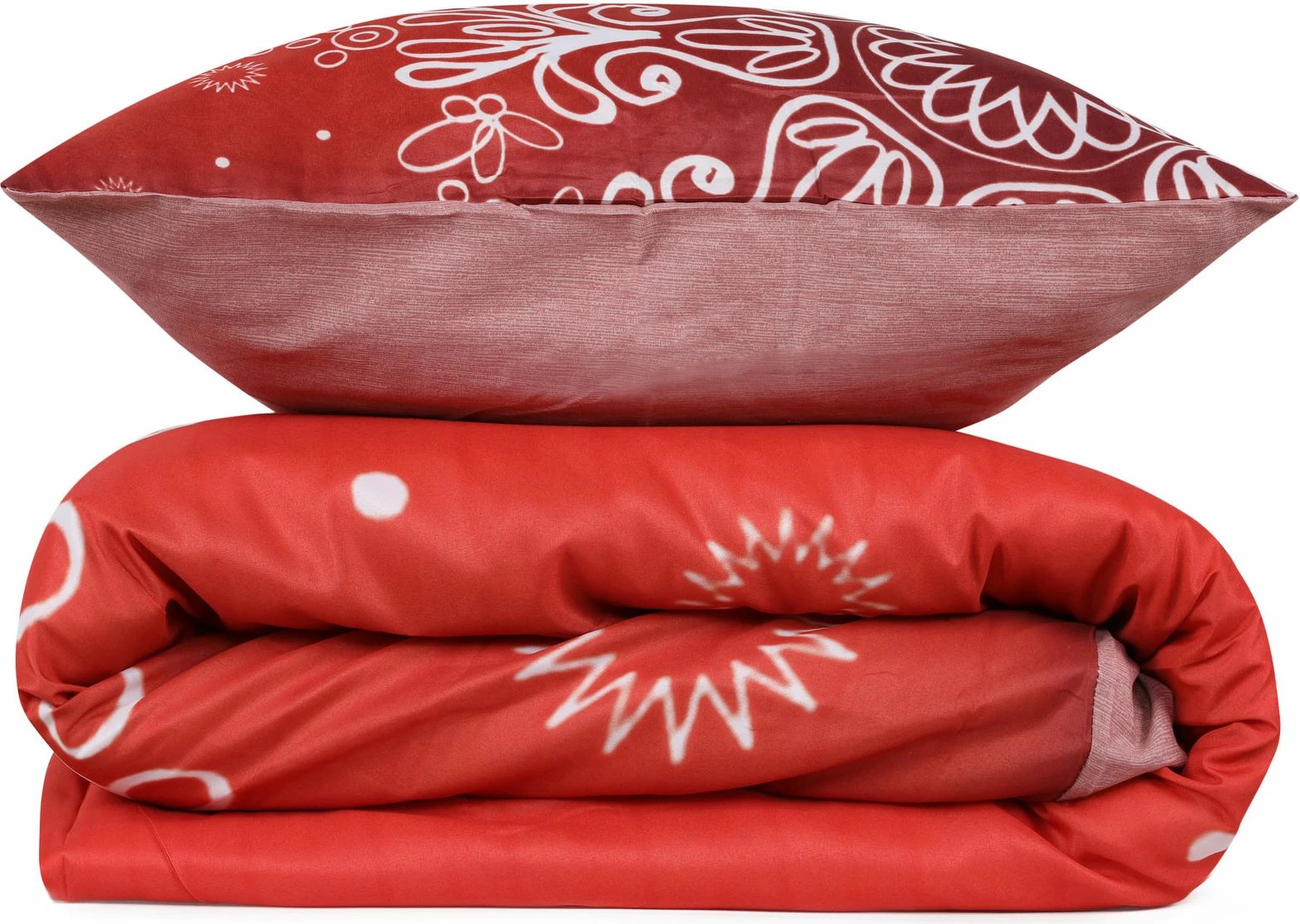 Set mbulesë për jorgan king size, L'essentiel, e kuqe dhe e bardhë, 427