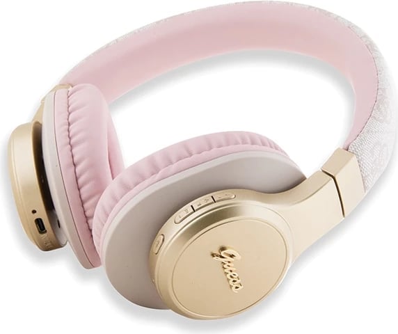 Kufje Bluetooth Guess GUBH604GEMP, on-ear, 32 orë, rozë Kufje Bluetooth Guess GUBH604GEMP, on-ear, 32 orë, rozë