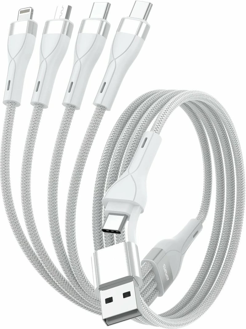 Kabllo multi-ladës 4smarts USB-C/A 4in2, 1.2m, e bardhë Kabllo multi-ladës 4smarts USB-C/A 4in2, 1.2m, e bardhë